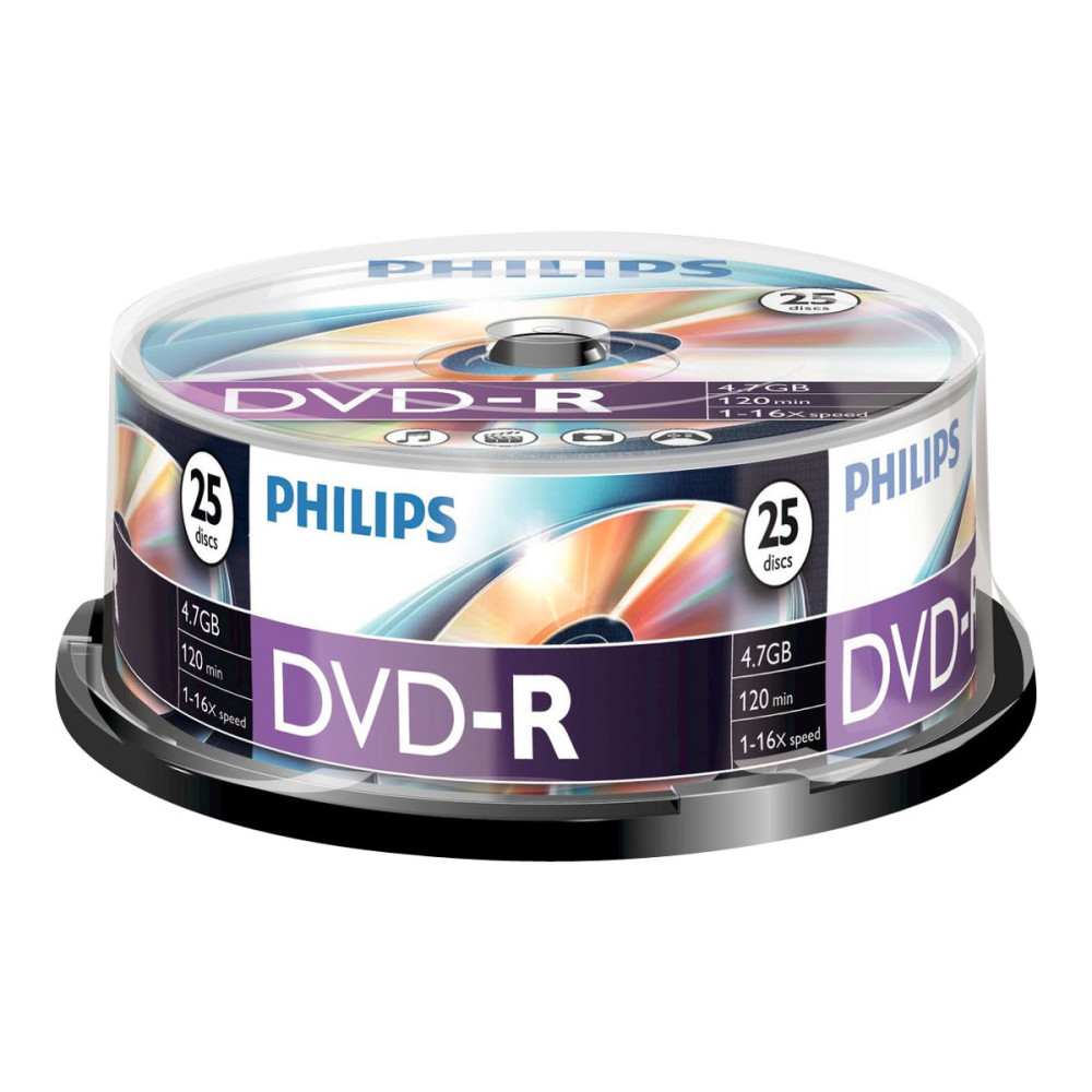 Produktbild för Philips DM4S6B25F - DVD-R x 25 - 4.7 GB - lagringsmedier