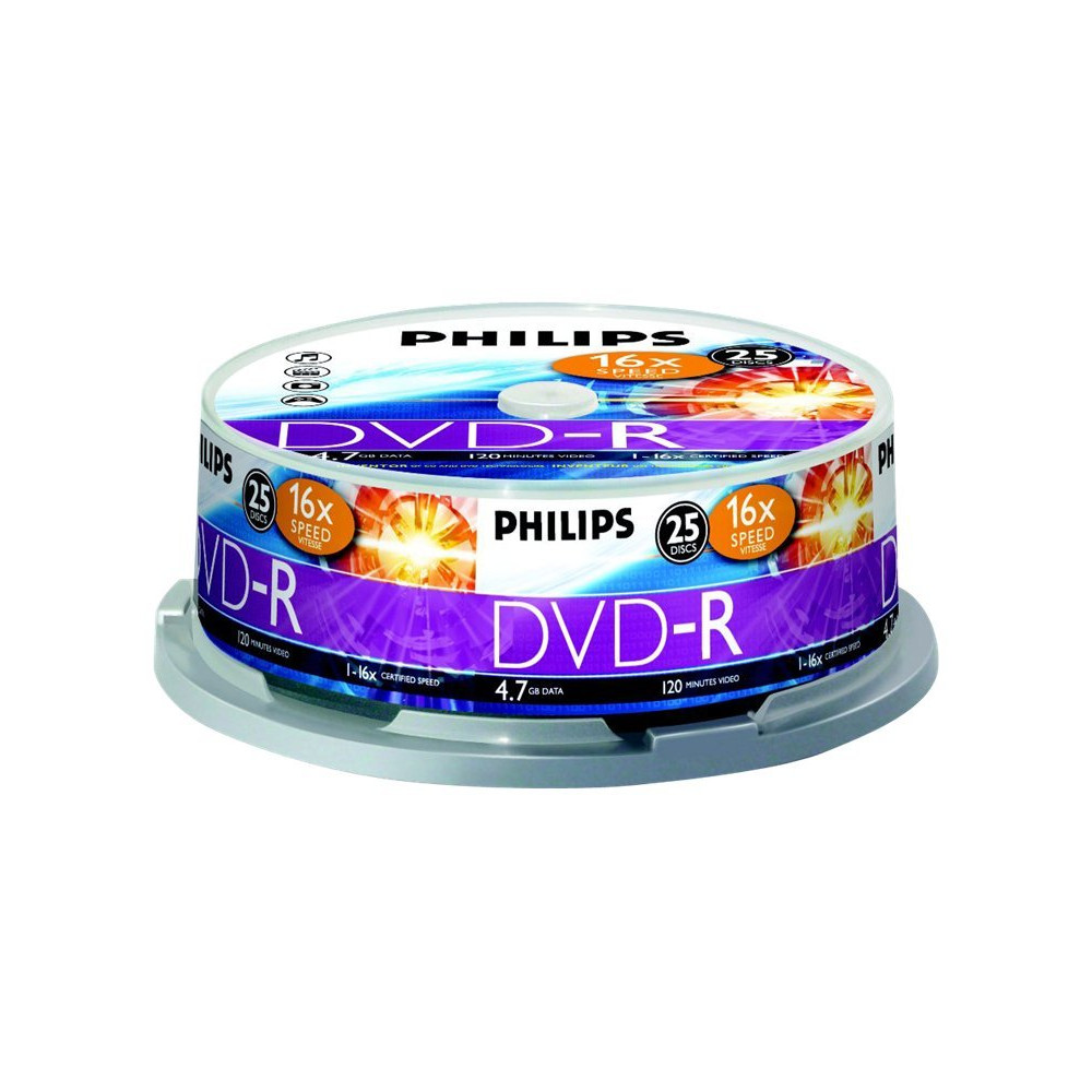 Produktbild för Philips DM4S6B25F - DVD-R x 25 - 4.7 GB - lagringsmedier
