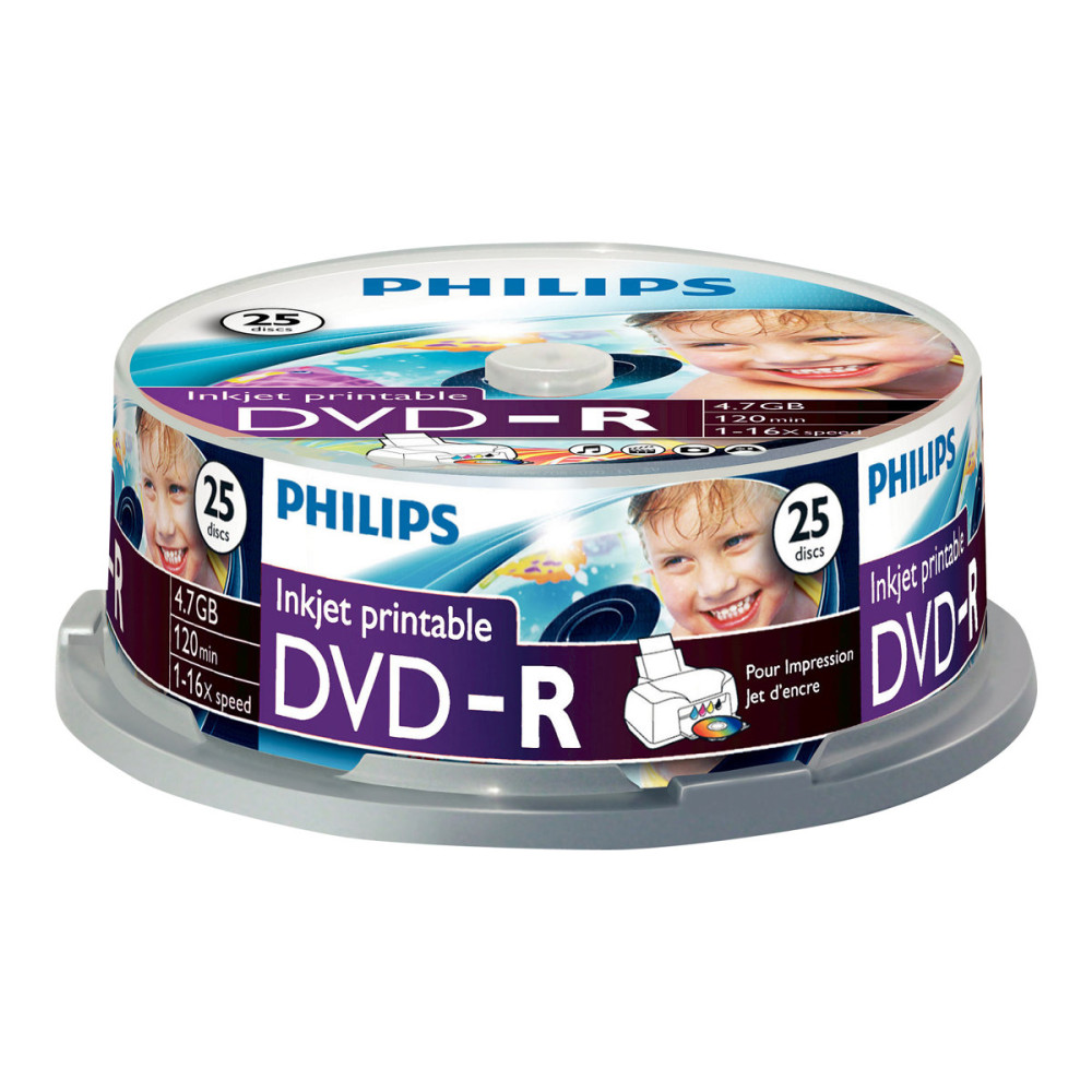 Produktbild för Philips DM4I6B25F - DVD-R x 25 - 4.7 GB - lagringsmedier
