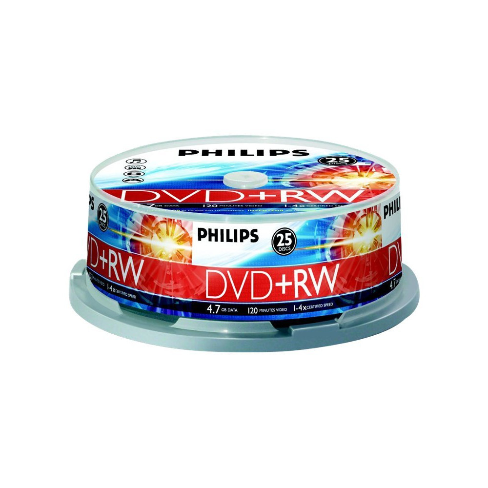 Produktbild för Philips DW4S4B25F - DVD+RW x 25 - 4.7 GB - lagringsmedier