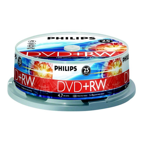 Philips Philips DW4S4B25F - DVD+RW x 25 - 4.7 GB - lagringsmedier