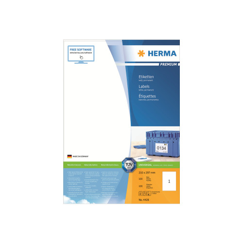 HERMA HERMA Premium - laminerade etiketter - matt - 100 etikett (er) - A4