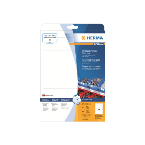 HERMA HERMA Special - filmetiketter - matt - 300 etikett (er) - 97 x 42.3 mm