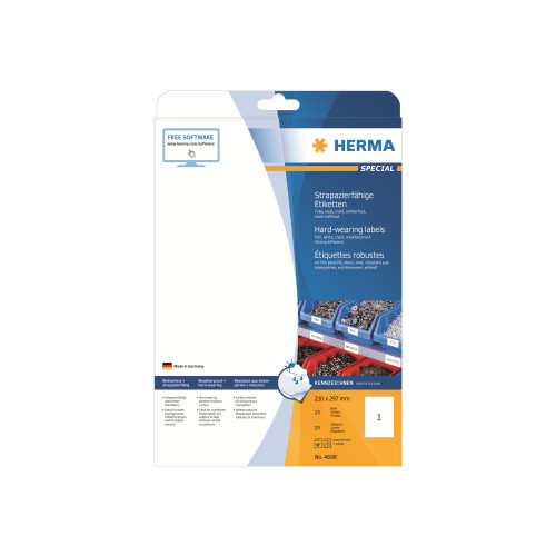 HERMA HERMA Special - filmetiketter - matt - 25 etikett (er) - A4