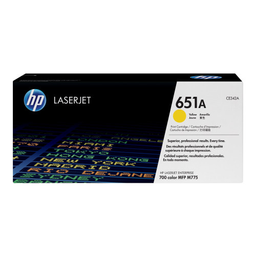Hewlett-Packard HP 651A - gul - original - LaserJet - tonerkassett (CE342A)
