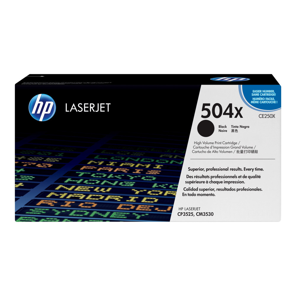Produktbild för HP 504X - Lång livslängd - svart - original - LaserJet - tonerkassett (CE250X)