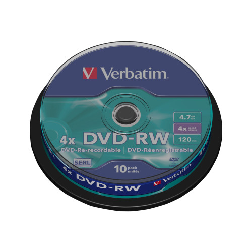 VERBATIM DataLifePlus - DVD-RW x 10 - 4.7 GB - lagringsmedier - DVD, Blu-Ray & VHS