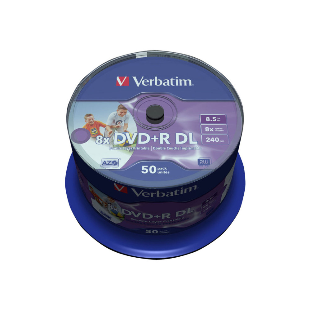 Produktbild för Verbatim - DVD+R DL x 50 - 8.5 GB - lagringsmedier