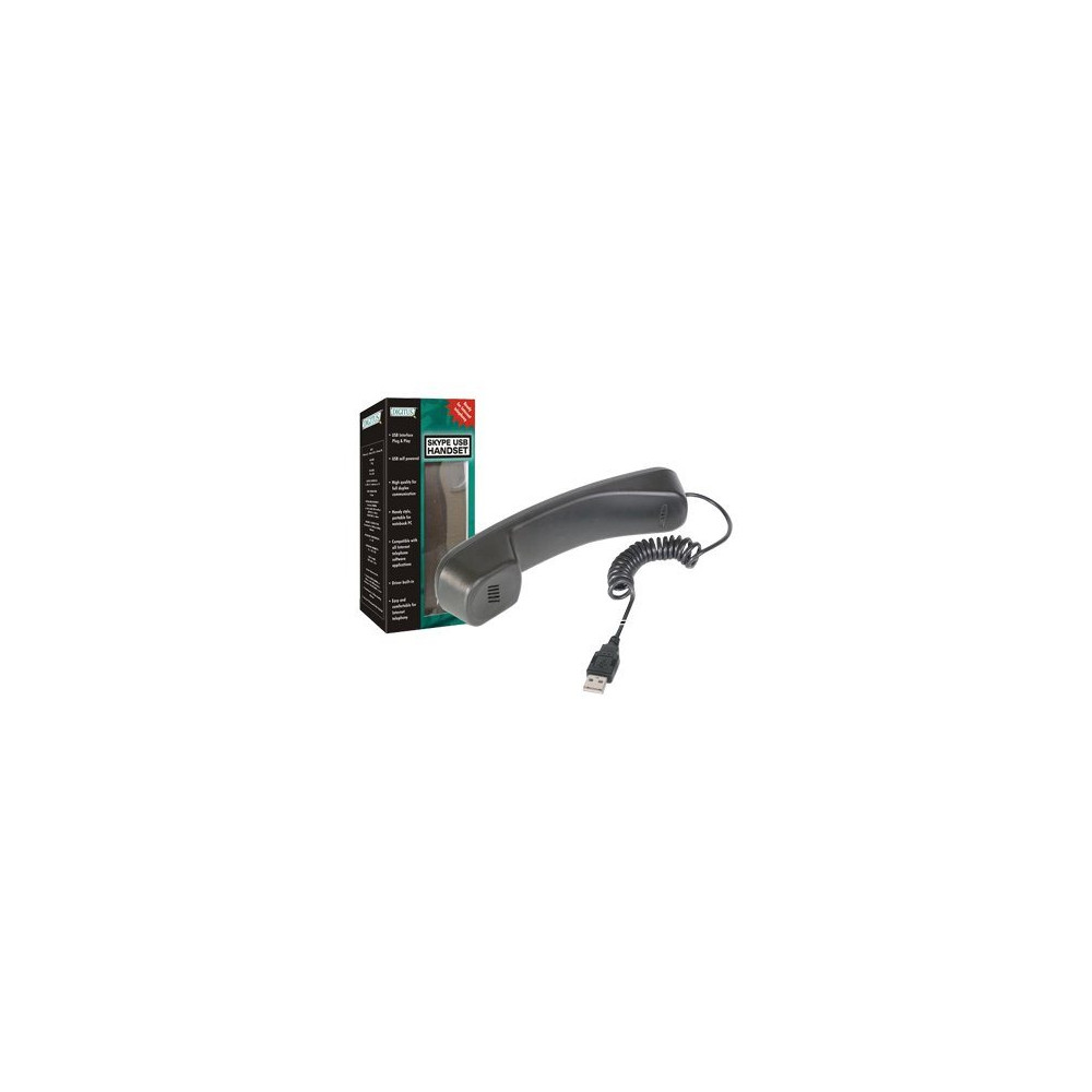 Produktbild för DIGITUS SKYPE USB telephone handset DA-70772 - IP-telefonlur