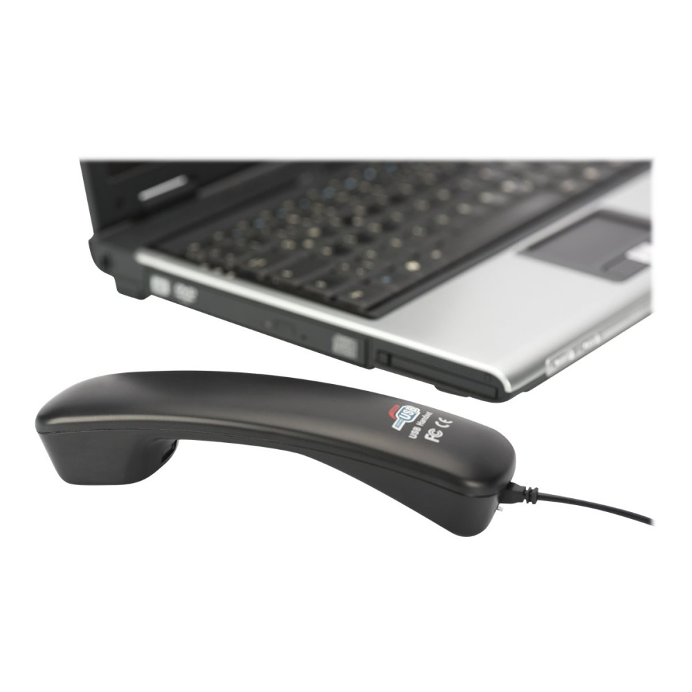 Produktbild för DIGITUS SKYPE USB telephone handset DA-70772 - IP-telefonlur