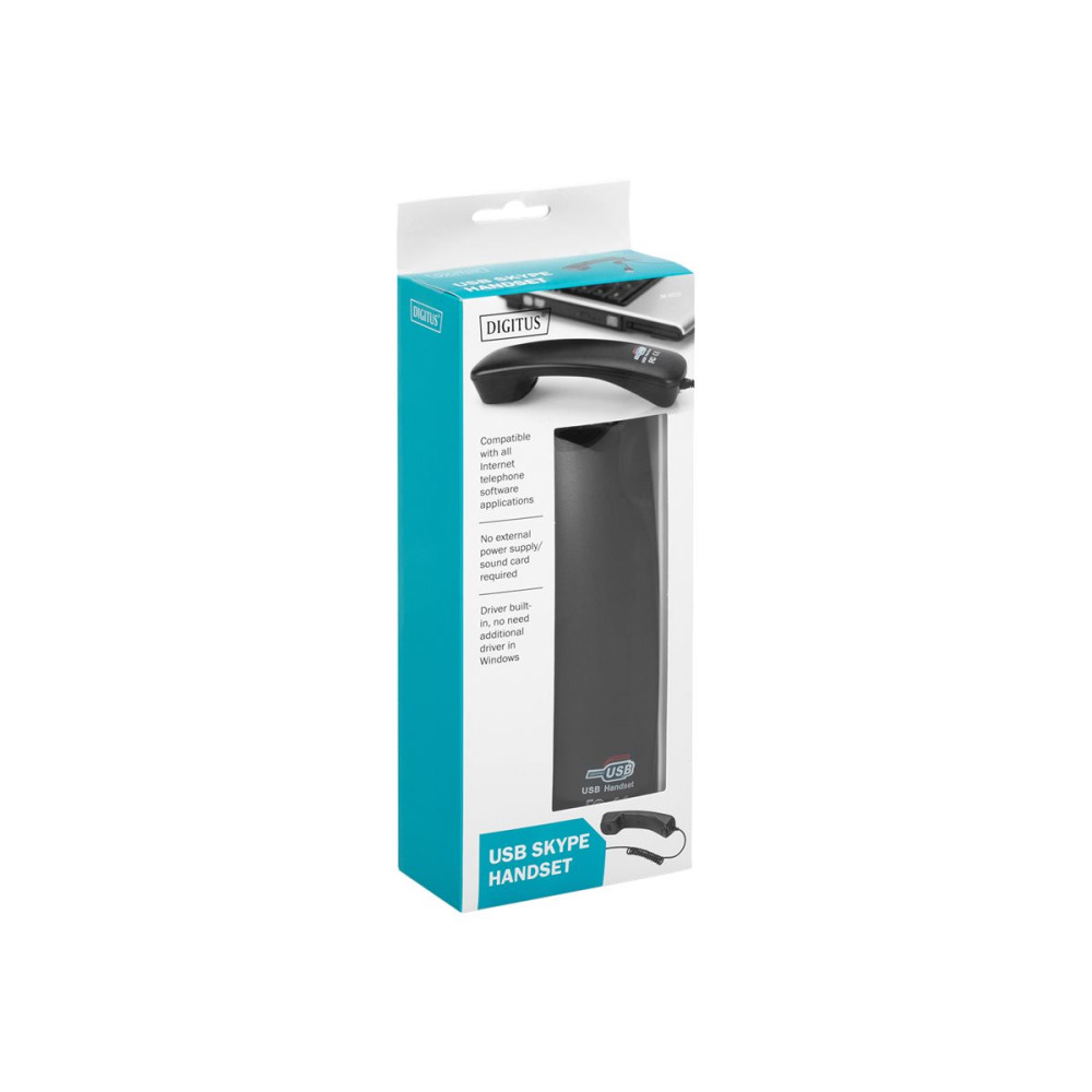 Produktbild för DIGITUS SKYPE USB telephone handset DA-70772 - IP-telefonlur