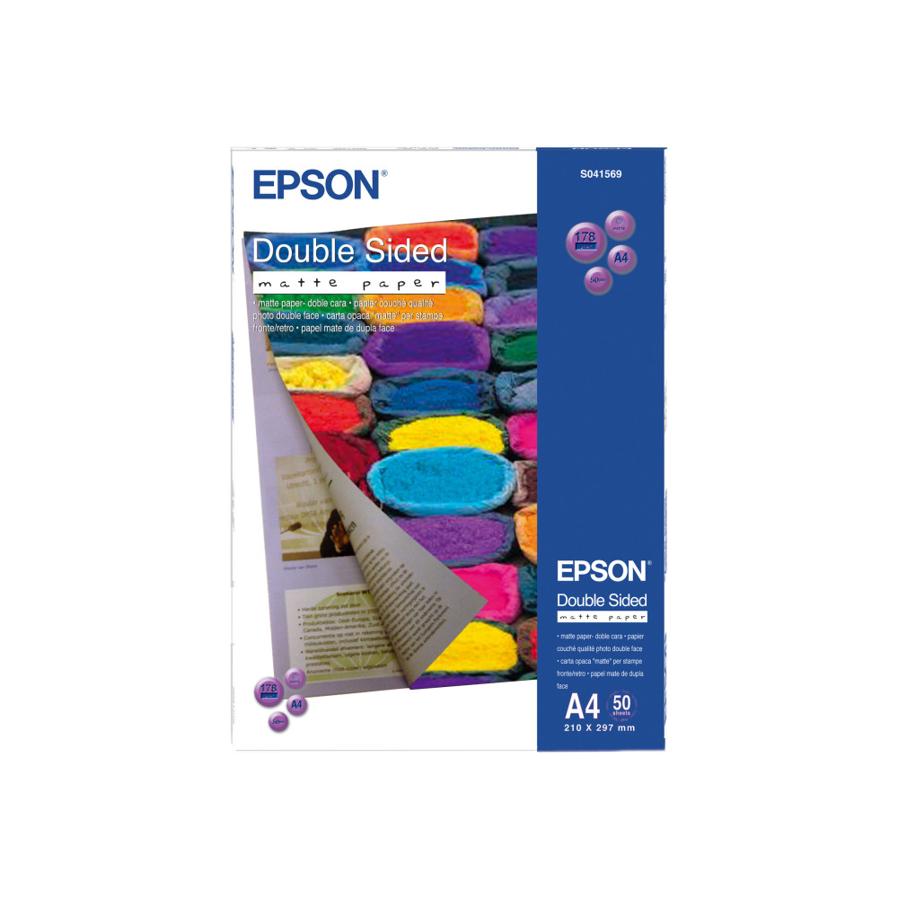 Produktbild för Epson Double-Sided Matte Paper - papper - matt - 50 ark - A4 - 178 g/m²