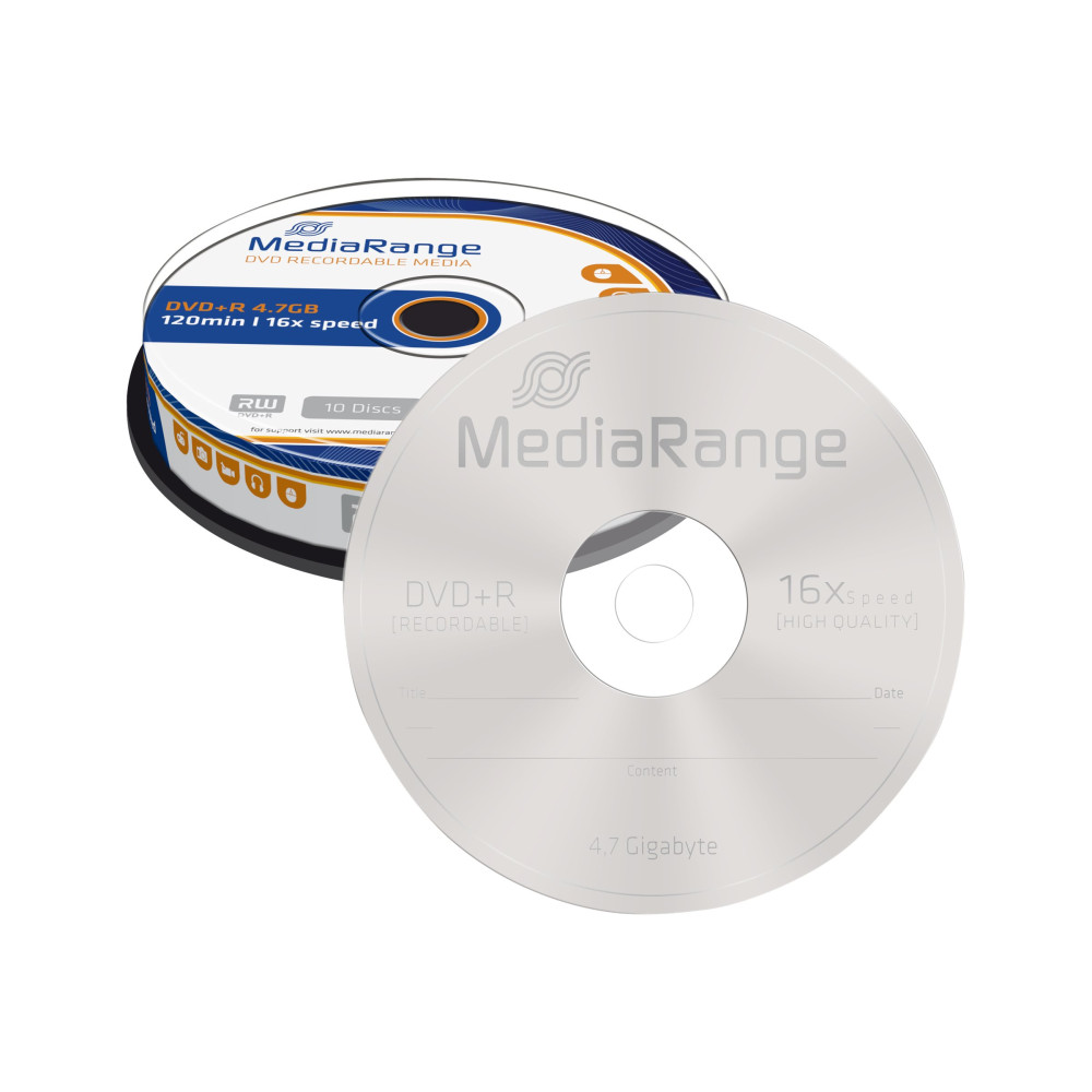 Produktbild för MediaRange - DVD+R x 10 - 4.7 GB - lagringsmedier