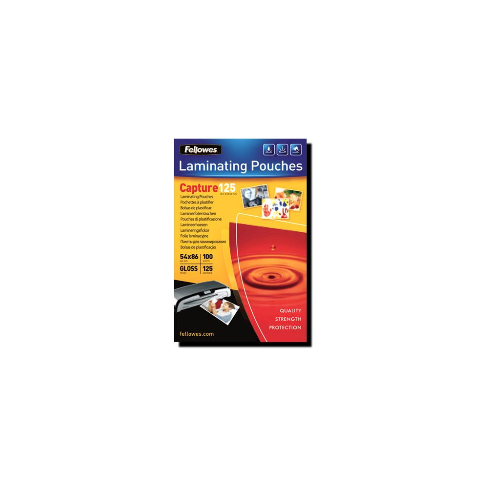 Produktbild för Fellowes Laminating Pouches Capture 125 micron - 100-pack - glättat - A4 - lamineringsfickor