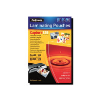 Produktbild för Fellowes Laminating Pouches Capture 125 micron - 100-pack - glättat - A4 - lamineringsfickor