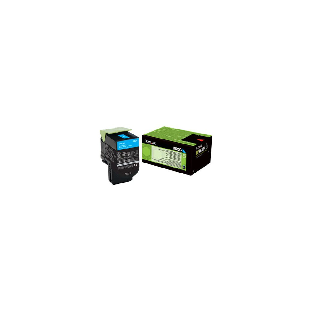 Produktbild för Lexmark 802C - cyan - original - tonerkassett - LCCP, LRP