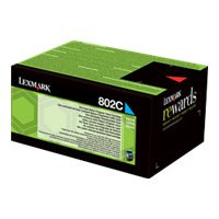 Produktbild för Lexmark 802C - cyan - original - tonerkassett - LCCP, LRP