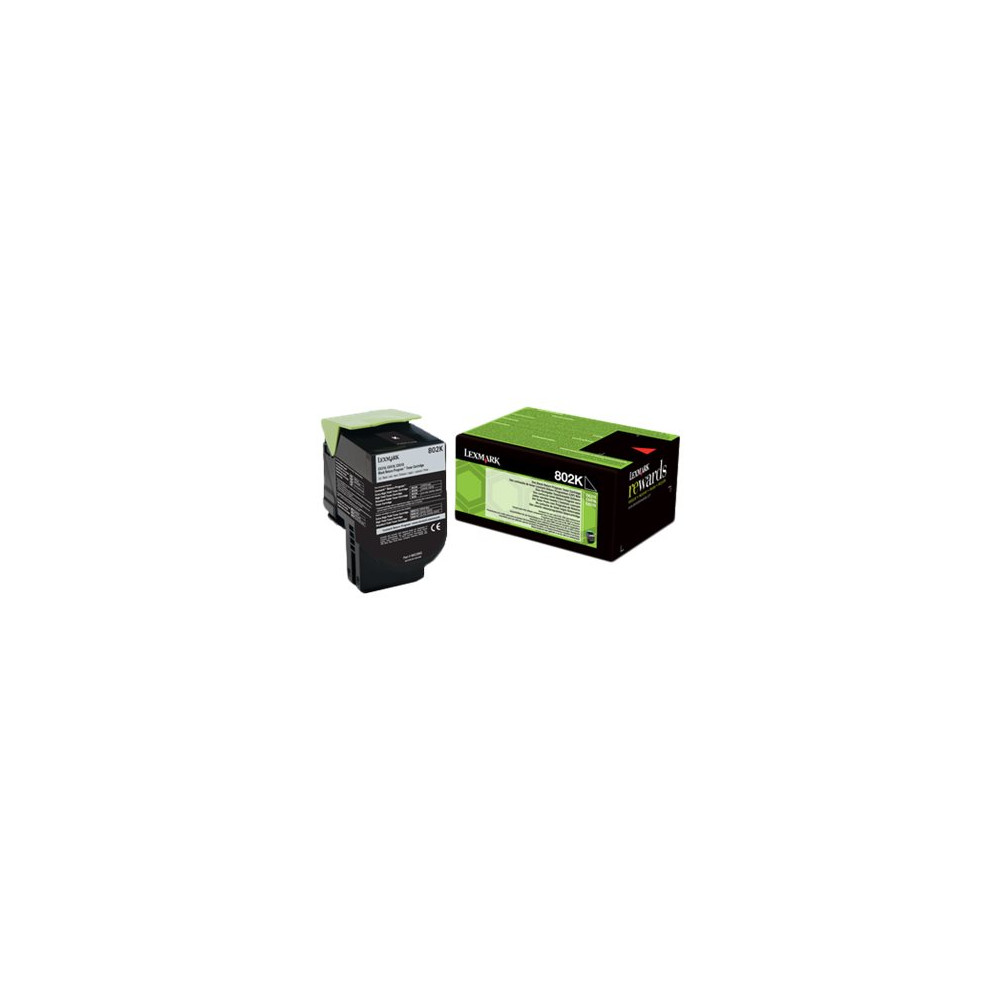 Produktbild för Lexmark 802K - svart - original - tonerkassett - LCCP, LRP