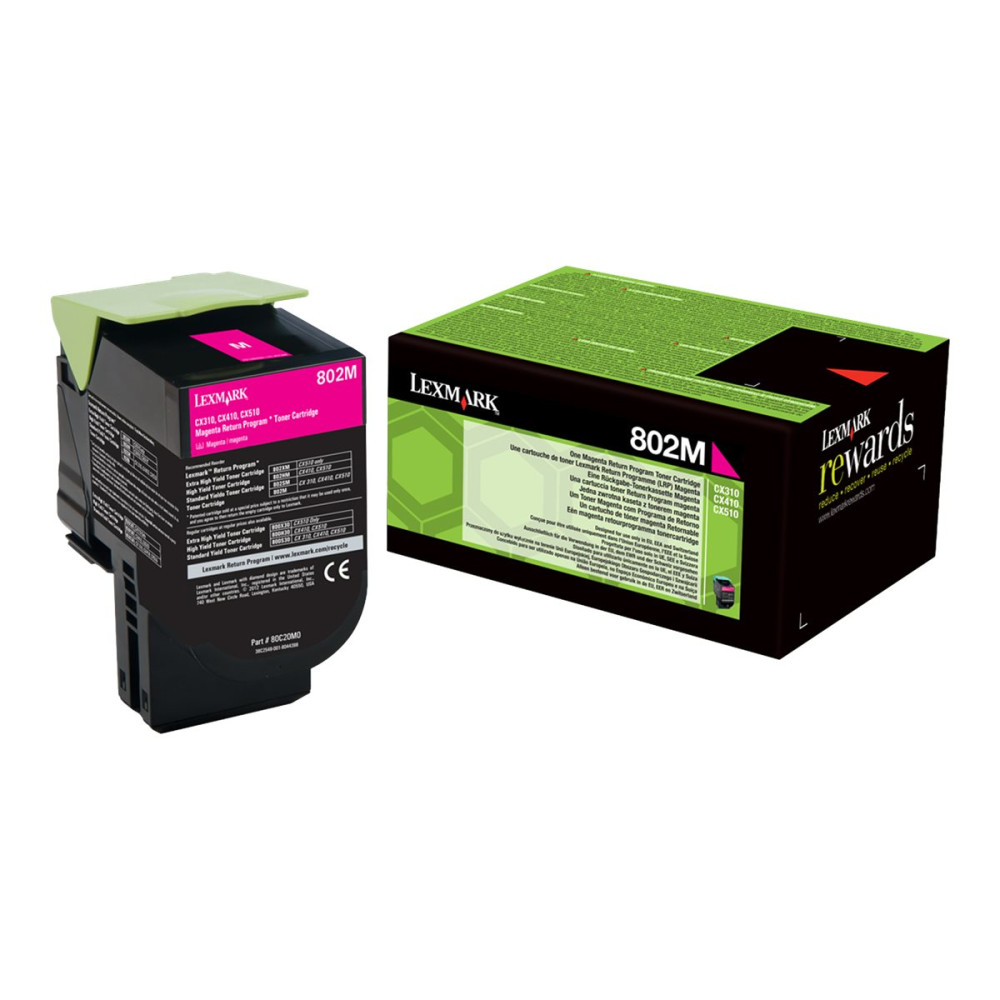 Produktbild för Lexmark 802M - magenta - original - tonerkassett - LCCP, LRP