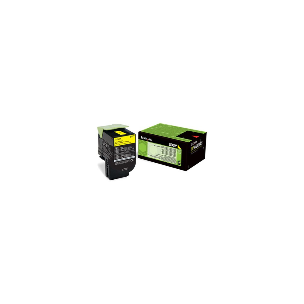 Produktbild för Lexmark 802Y - gul - original - tonerkassett - LCCP, LRP
