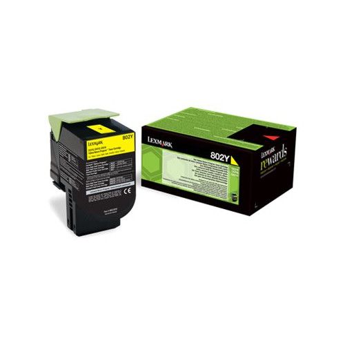 Lexmark International Lexmark 802Y - gul - original - tonerkassett - LCCP, LRP