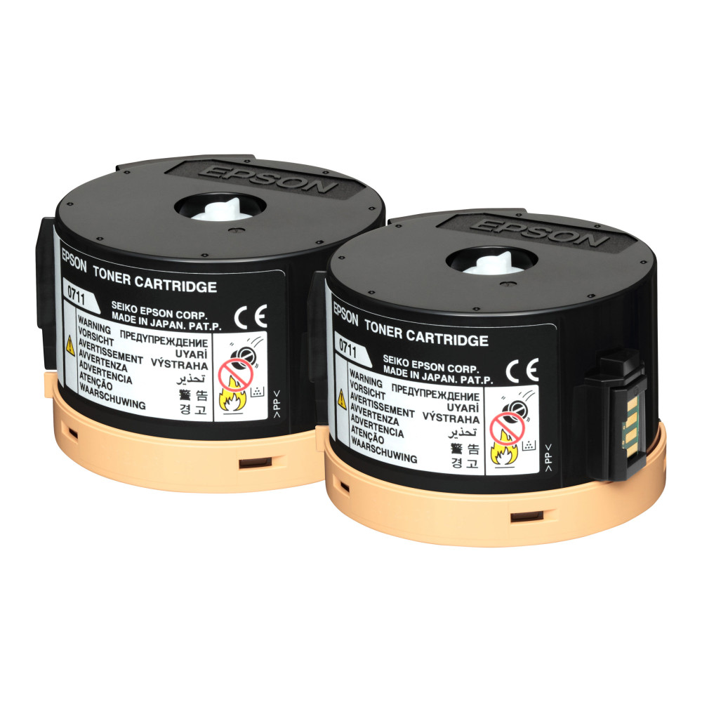 Produktbild för Epson 0711 - 2-pack - hög kapacitet - svart - original - tonerkassett - Epson Return Program