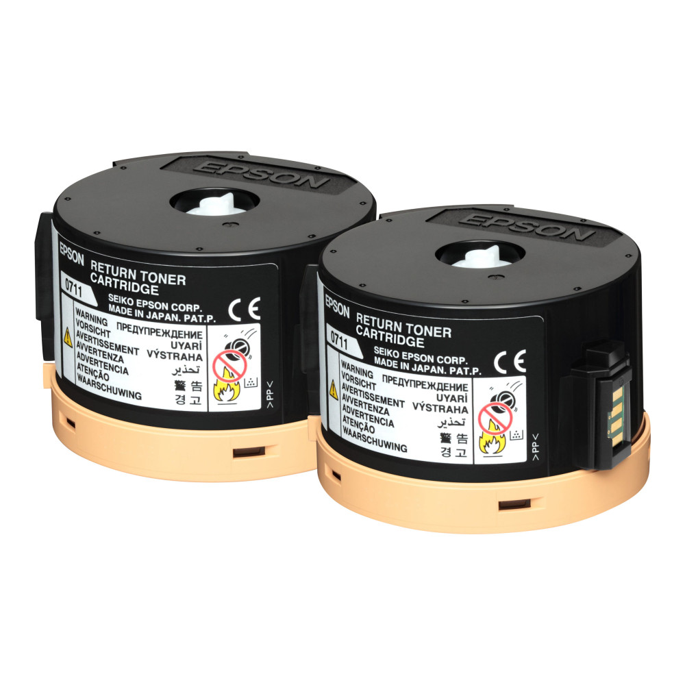 Produktbild för Epson 0711 - 2-pack - hög kapacitet - svart - original - tonerkassett - Epson Return Program