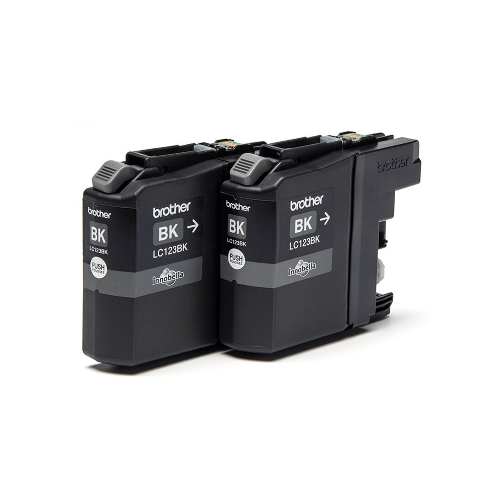Produktbild för Brother LC123BK - 2-pack - Lång livslängd - svart - original - bläckpatron