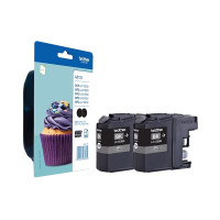 Produktbild för Brother LC123BK - 2-pack - Lång livslängd - svart - original - bläckpatron