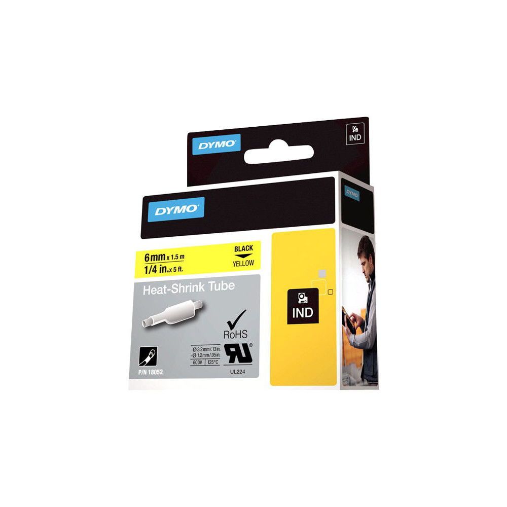 Produktbild för DYMO RhinoPRO Heat shrink tubing - fodral - Rulle (0,6 cm x 1,5 m)