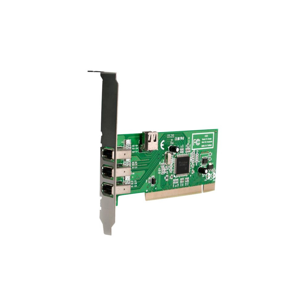 Produktbild för StarTech.com PCI 1394a FireWire-kortadapter med 4 portar – 3 externa 1 intern - FireWire-adapter - PCI - 3 portar