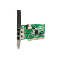 Produktbild för StarTech.com PCI 1394a FireWire-kortadapter med 4 portar – 3 externa 1 intern - FireWire-adapter - PCI - 3 portar