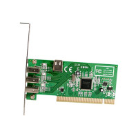 Produktbild för StarTech.com PCI 1394a FireWire-kortadapter med 4 portar – 3 externa 1 intern - FireWire-adapter - PCI - 3 portar