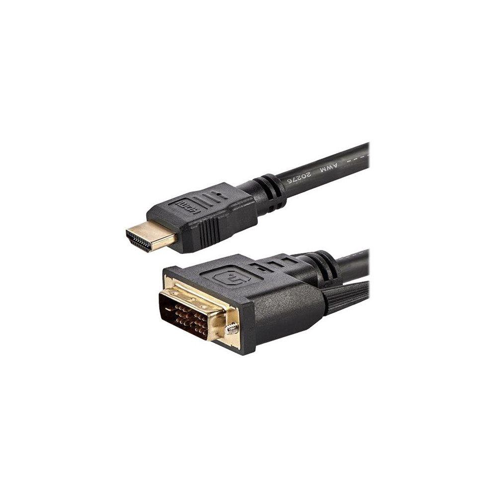 Produktbild för StarTech.com 6ft (1.8m) HDMI to DVI Cable, DVI-D to HDMI Display Cable (1920x1200p), Black, 19 Pin HDMI Male to DVI-D Male Cable Adapter, Digital Monitor Cable, M/M, Single Link - DVI to HDMI Cord (HDMIDVIMM6) - adapterkabel - 1.83 m