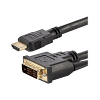 Produktbild för StarTech.com 6ft (1.8m) HDMI to DVI Cable, DVI-D to HDMI Display Cable (1920x1200p), Black, 19 Pin HDMI Male to DVI-D Male Cable Adapter, Digital Monitor Cable, M/M, Single Link - DVI to HDMI Cord (HDMIDVIMM6) - adapterkabel - 1.83 m