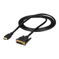 Produktbild för StarTech.com 6ft (1.8m) HDMI to DVI Cable, DVI-D to HDMI Display Cable (1920x1200p), Black, 19 Pin HDMI Male to DVI-D Male Cable Adapter, Digital Monitor Cable, M/M, Single Link - DVI to HDMI Cord (HDMIDVIMM6) - adapterkabel - 1.83 m