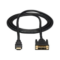 Produktbild för StarTech.com 6ft (1.8m) HDMI to DVI Cable, DVI-D to HDMI Display Cable (1920x1200p), Black, 19 Pin HDMI Male to DVI-D Male Cable Adapter, Digital Monitor Cable, M/M, Single Link - DVI to HDMI Cord (HDMIDVIMM6) - adapterkabel - 1.83 m