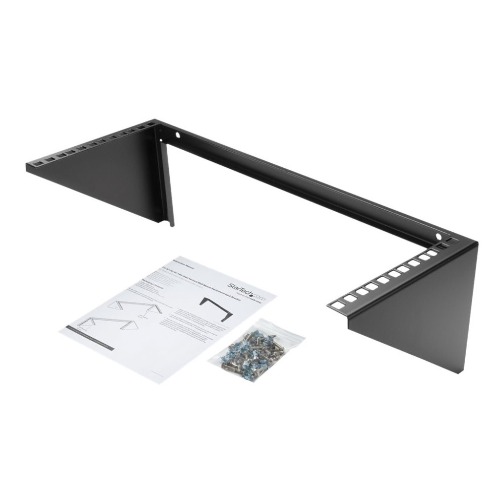 Produktbild för StarTech.com 4U Wall Mount Patch Panel Bracket - 19 inch Steel Vertical Mounting Bracket for Network and Data Equipment (RK419WALLV) - monteringsfäste - 4U