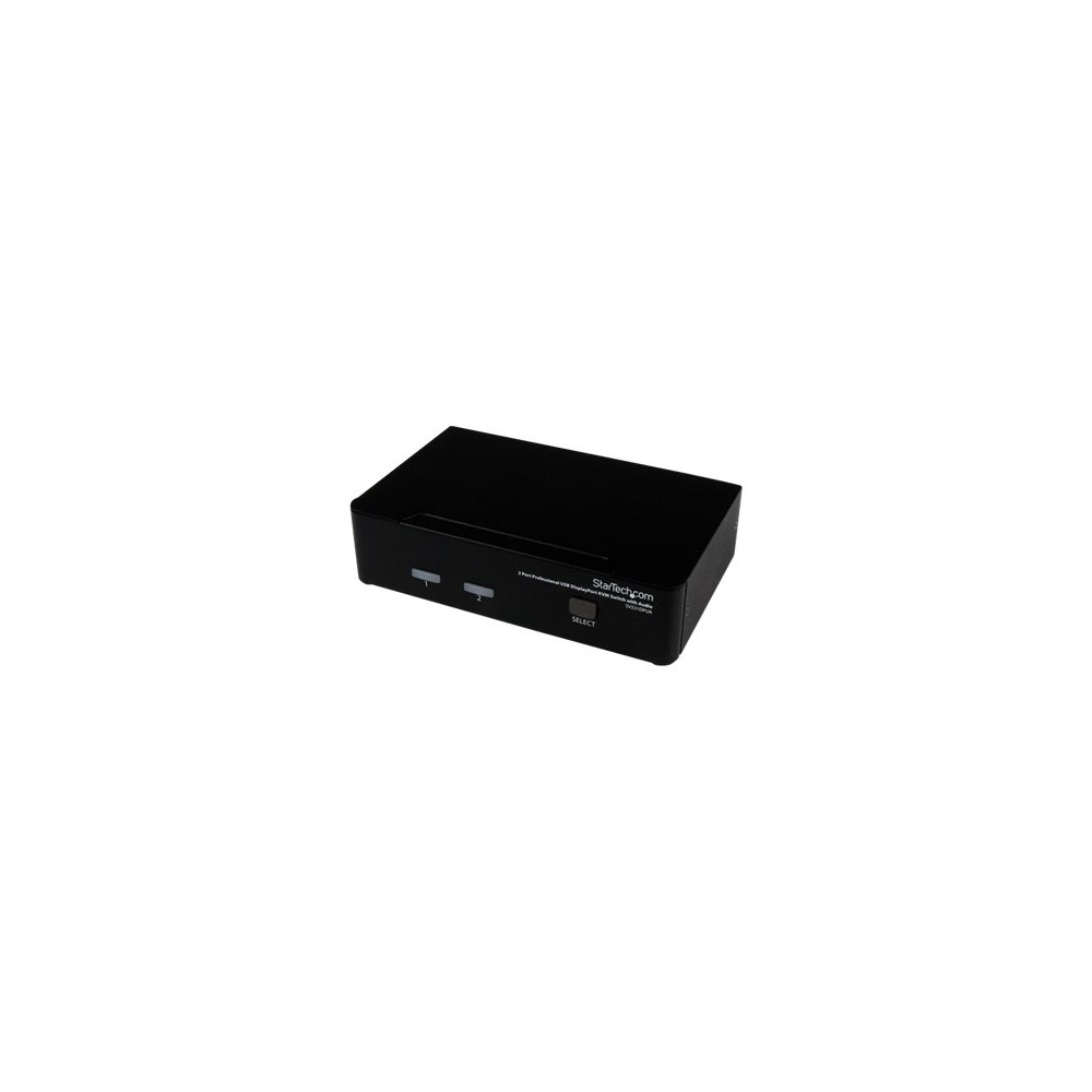 Produktbild för StarTech.com Professionell USB DisplayPort KVM-switch med 2 portar och audio - omkopplare för tangentbord/video/mus/ljud - 2 portar