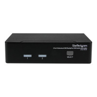 Produktbild för StarTech.com Professionell USB DisplayPort KVM-switch med 2 portar och audio - omkopplare för tangentbord/video/mus/ljud - 2 portar