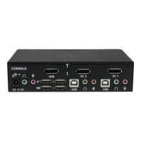 Produktbild för StarTech.com Professionell USB DisplayPort KVM-switch med 2 portar och audio - omkopplare för tangentbord/video/mus/ljud - 2 portar