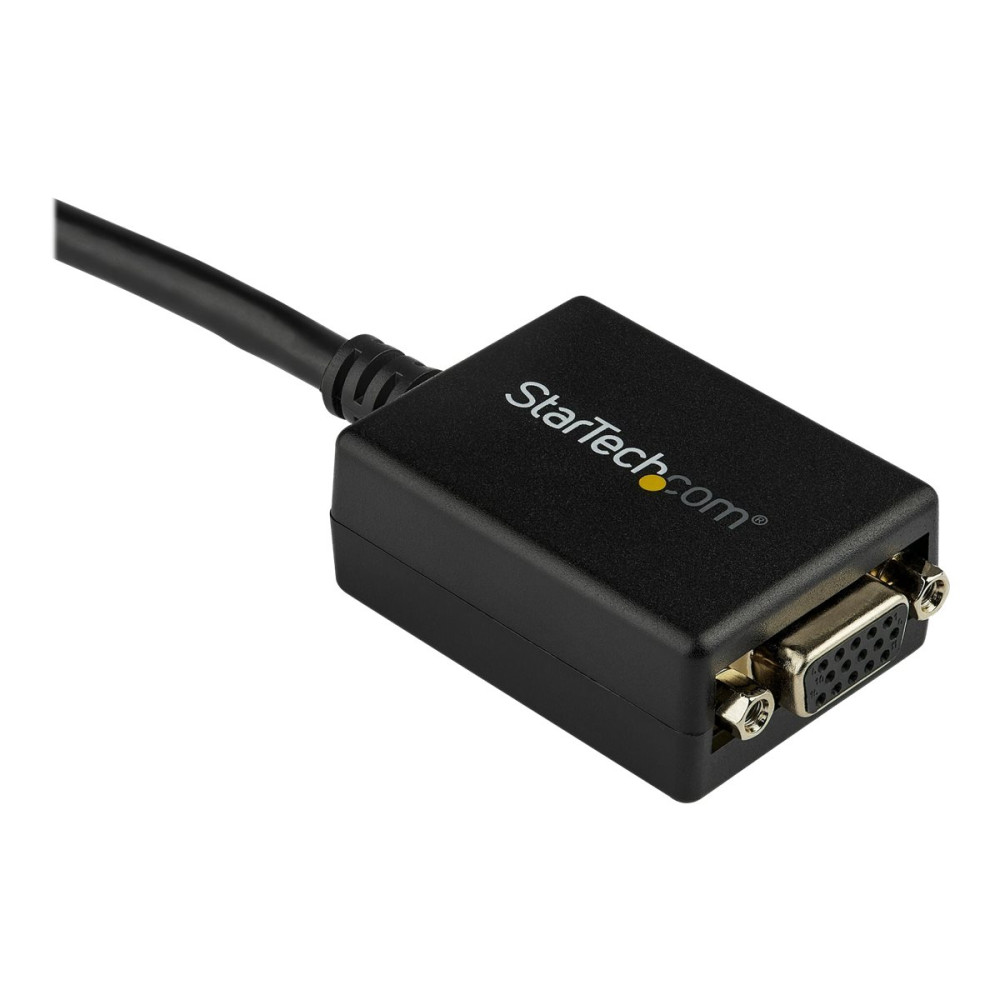 Produktbild för StarTech DisplayPort till VGA-adapter - Aktiv DP till VGA-konverterare - 1080p video - DisplayPort-certifierad - DP/DP++-källa till VGA-skärm kabeladapterdongel - Låsande DP-kontakt - bildskärmsadapter - 27.94 cm