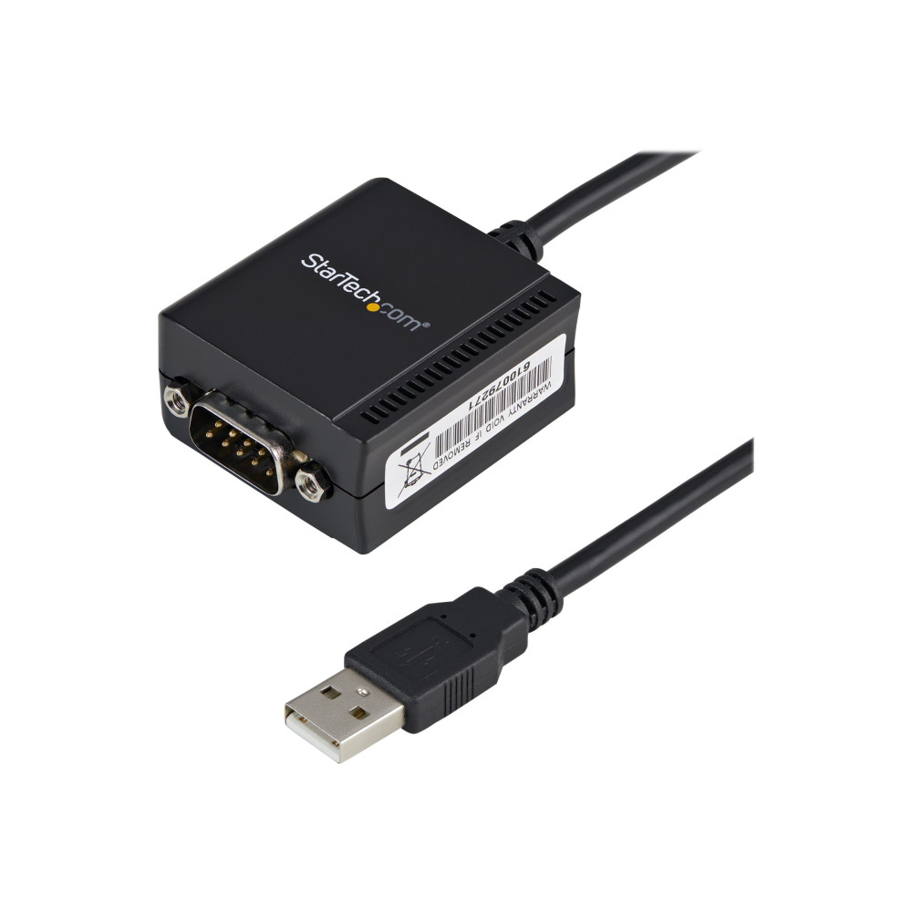 Produktbild för StarTech.com FTDI USB till seriell RS232-kabeladapter med 1 port och COM-retention - seriell adapter - USB - RS-232