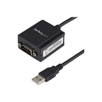 Produktbild för StarTech.com FTDI USB till seriell RS232-kabeladapter med 1 port och COM-retention - seriell adapter - USB - RS-232