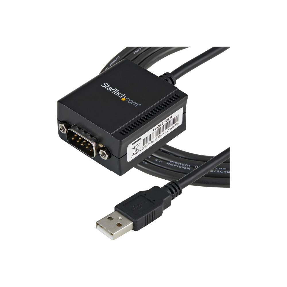Produktbild för StarTech.com FTDI USB till seriell RS232-kabeladapter med 1 port och COM-retention - seriell adapter - USB - RS-232