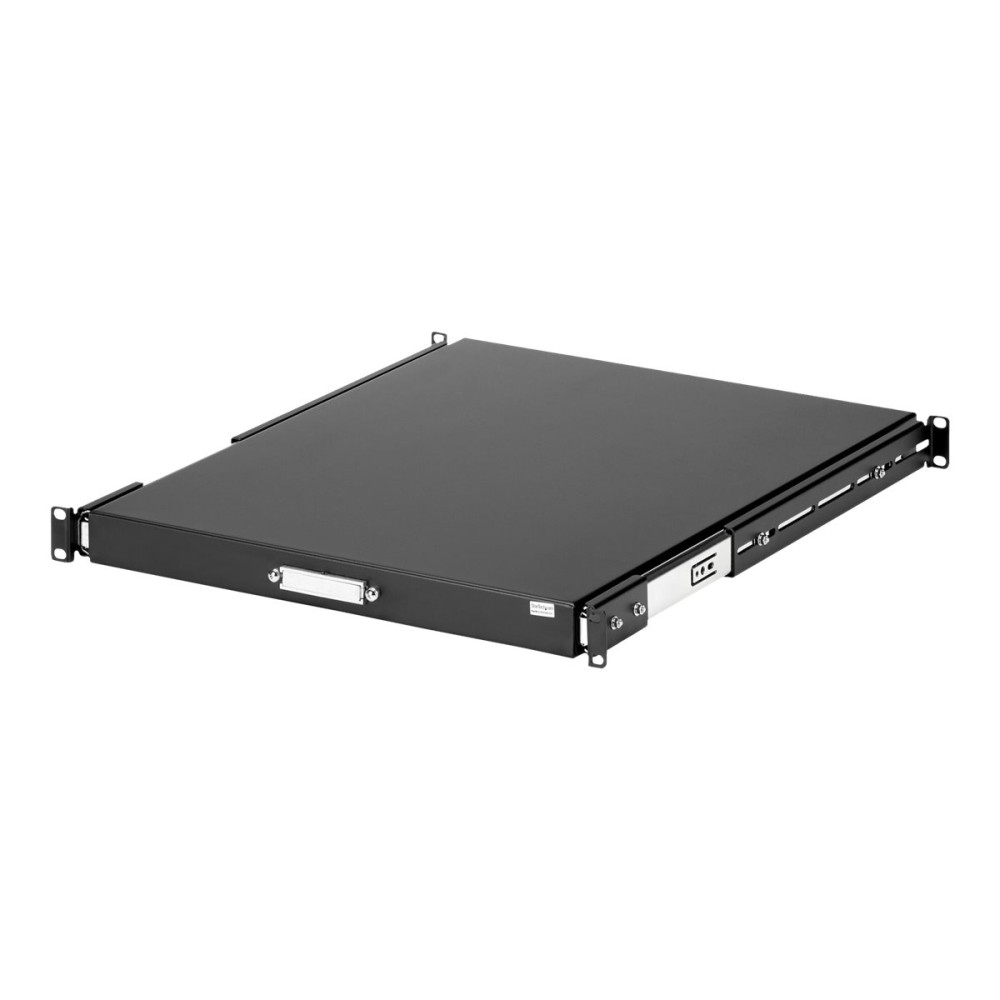 Produktbild för StarTech.com 1U Sliding Server Rack Mount Keyboard Shelf Tray - 55lbs - 22" Deep Steel Pull Out Drawer for 19" AV, Network Equipment Rack (SLIDESHELFD) - tangentbordshylla för rack