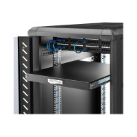 Produktbild för StarTech.com 1U Sliding Server Rack Mount Keyboard Shelf Tray - 55lbs - 22" Deep Steel Pull Out Drawer for 19" AV, Network Equipment Rack (SLIDESHELFD) - tangentbordshylla för rack