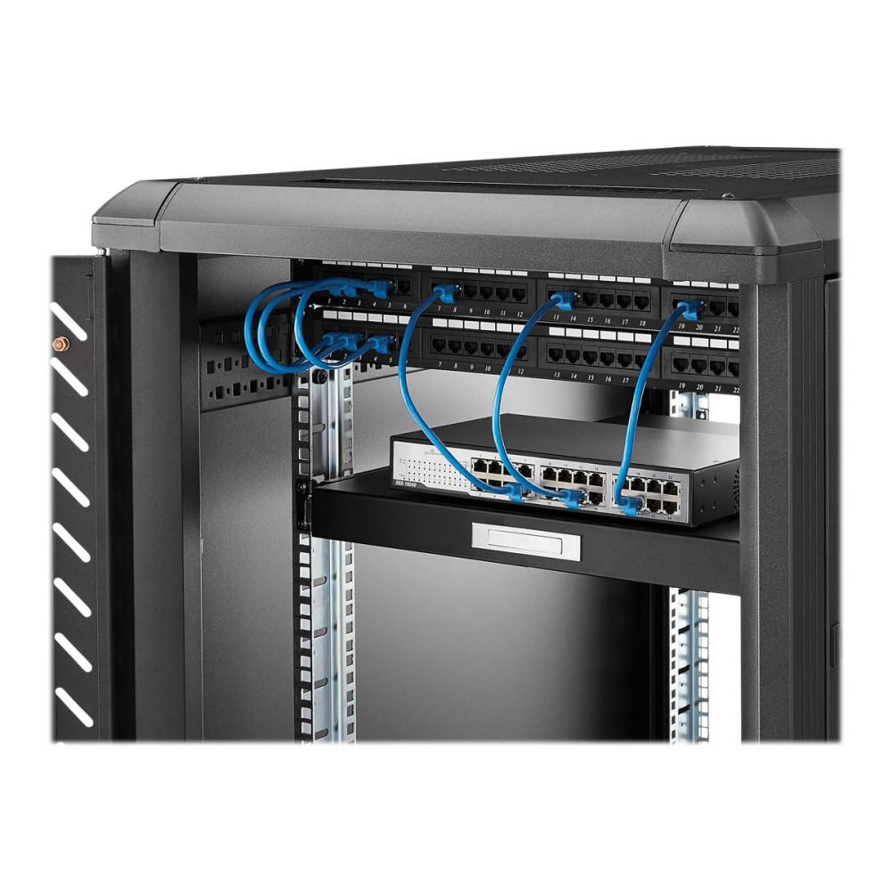 Produktbild för StarTech.com 1U Sliding Server Rack Mount Keyboard Shelf Tray - 55lbs - 22" Deep Steel Pull Out Drawer for 19" AV, Network Equipment Rack (SLIDESHELFD) - tangentbordshylla för rack