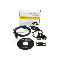 Produktbild för StarTech.com FTDI USB till seriell RS232-kabeladapter med 2 portar och COM-retention - seriell adapter - USB - RS-232 x 2