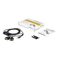 Produktbild för StarTech.com FTDI USB till seriell RS232-kabeladapter med 2 portar och COM-retention - seriell adapter - USB - RS-232 x 2